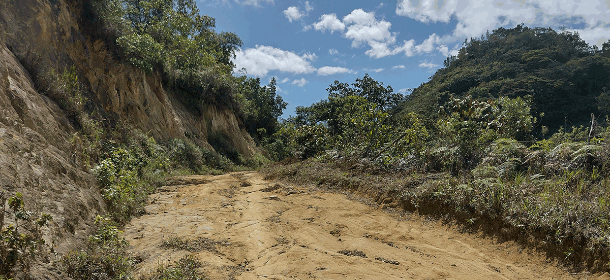 A small section of the bad road outside of La Union, Valle del Cauca, Colombia