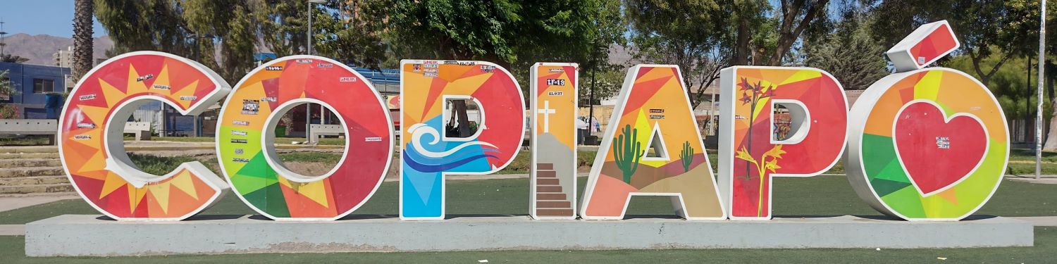 Santiago sign (only the abbreviation STGO) in the Plaza de Armas