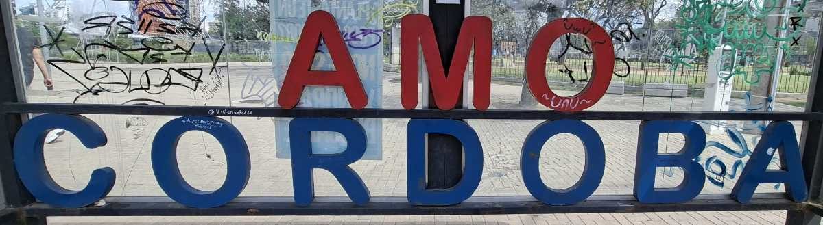 Cordoba has no official full-name letters sign. This one I found in a bus stop shelter.