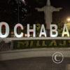 City name sign in Parque del Arquitecto at Calle Zenon Salinas and Calle Antonio Quijarro