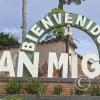 City name sign at Plaza Chiquitana
