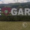 City name letters in front of the bus terminal on Ruta 45 at Calle 4a Sur
