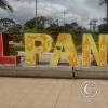 El Pangui city name sign across from the bus station
