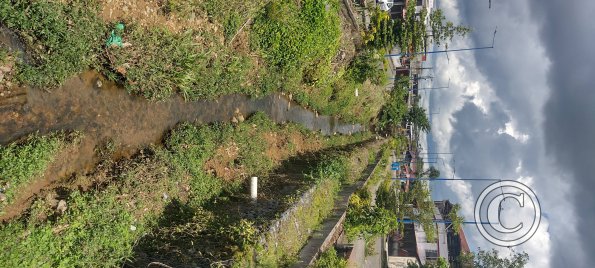 Creek running through a neighborhood