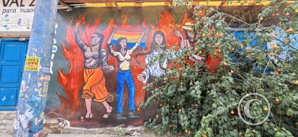 Mural in Calle Miscabamba near Plaza Micaela Bastidas