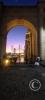 In front of the Catedral at the Plaza de Armas at sunset