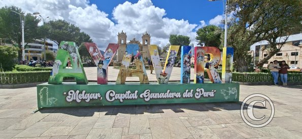 City name sign in the Plaza de Armas