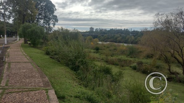 Alongside the river park area, not exactly sure of the location